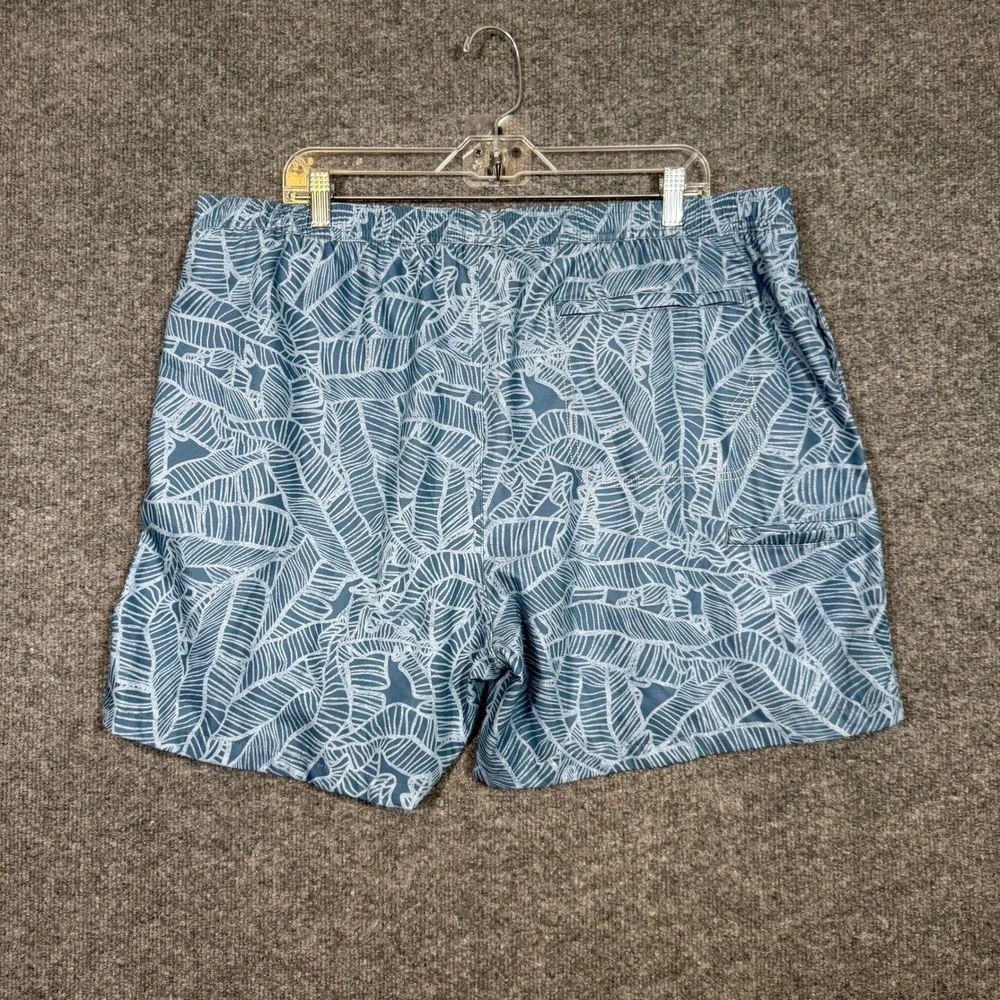HUK Swim Trunks‎ Mens XXL Blue White Print Stretch Board Shorts Surf Swim Fish